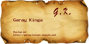 Garay Kinga névjegykártya